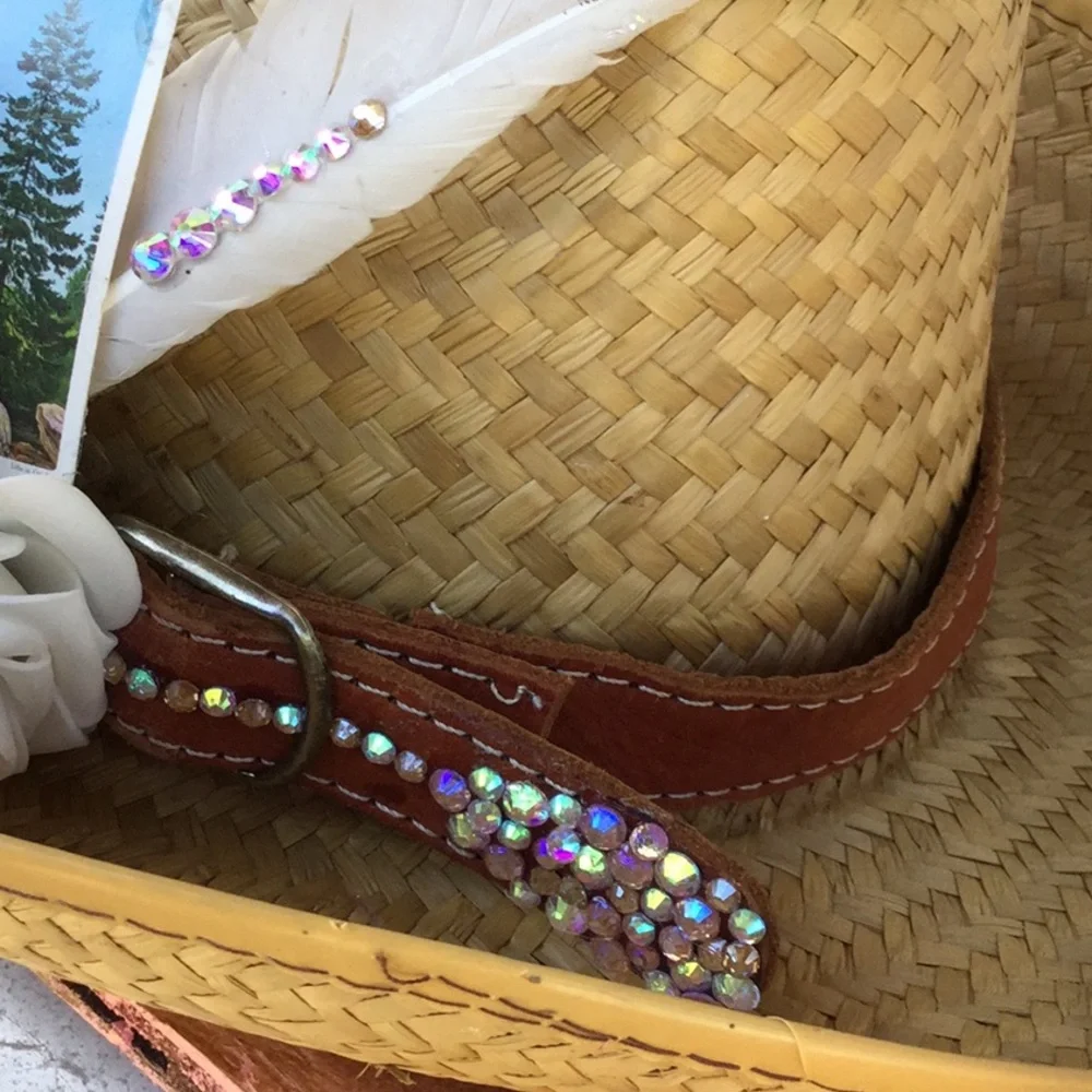 OOAK artisan western hat band cowgirl festival rodeo Coachella boho chic market - Picture 2 of 12